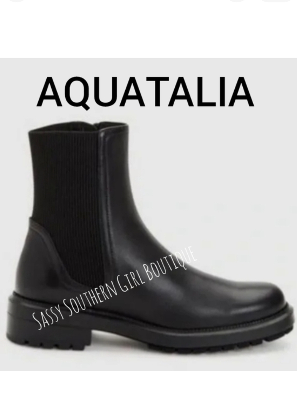 🆕⭐ AQUATALIA black leather Chelsea boots